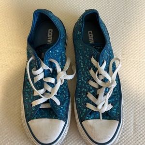 Blue Converse All-Stars with sequins